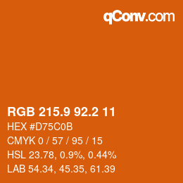 カラーコード: RGB 215.9 92.2 11 | qconv.com