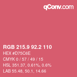 カラーコード: RGB 215.9 92.2 110 | qconv.com