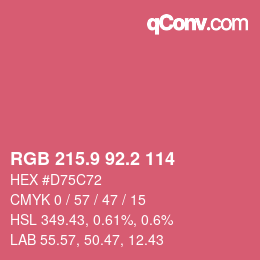 カラーコード: RGB 215.9 92.2 114 | qconv.com