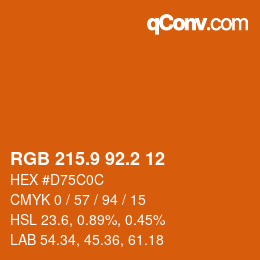 カラーコード: RGB 215.9 92.2 12 | qconv.com