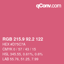 カラーコード: RGB 215.9 92.2 122 | qconv.com