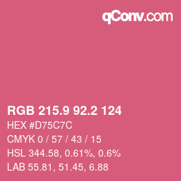 カラーコード: RGB 215.9 92.2 124 | qconv.com