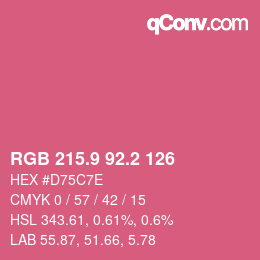 カラーコード: RGB 215.9 92.2 126 | qconv.com
