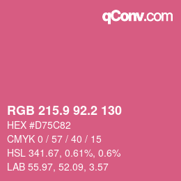 カラーコード: RGB 215.9 92.2 130 | qconv.com