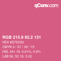 カラーコード: RGB 215.9 92.2 131 | qconv.com