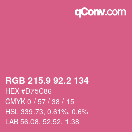 カラーコード: RGB 215.9 92.2 134 | qconv.com
