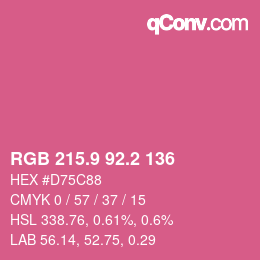 カラーコード: RGB 215.9 92.2 136 | qconv.com