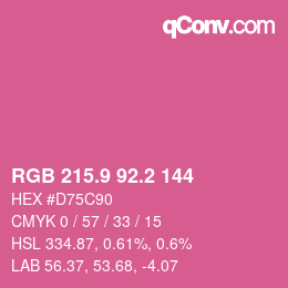 カラーコード: RGB 215.9 92.2 144 | qconv.com