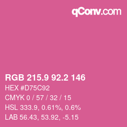 カラーコード: RGB 215.9 92.2 146 | qconv.com