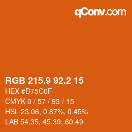 カラーコード: RGB 215.9 92.2 15 | qconv.com