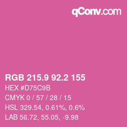 カラーコード: RGB 215.9 92.2 155 | qconv.com
