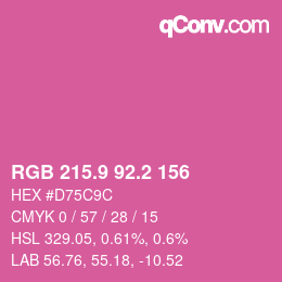 カラーコード: RGB 215.9 92.2 156 | qconv.com