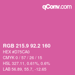 カラーコード: RGB 215.9 92.2 160 | qconv.com