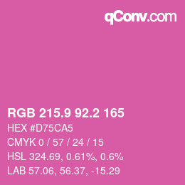 カラーコード: RGB 215.9 92.2 165 | qconv.com