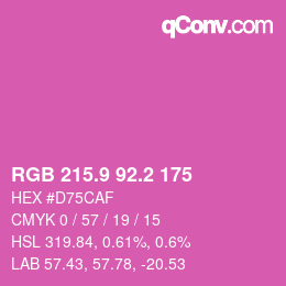 カラーコード: RGB 215.9 92.2 175 | qconv.com