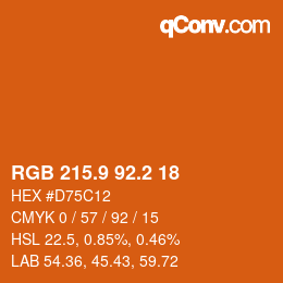 カラーコード: RGB 215.9 92.2 18 | qconv.com