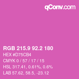 カラーコード: RGB 215.9 92.2 180 | qconv.com