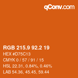 カラーコード: RGB 215.9 92.2 19 | qconv.com