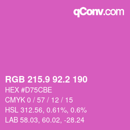 カラーコード: RGB 215.9 92.2 190 | qconv.com