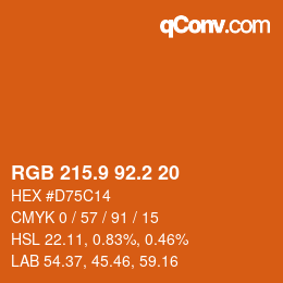カラーコード: RGB 215.9 92.2 20 | qconv.com