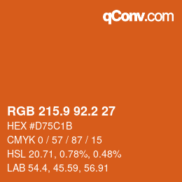 カラーコード: RGB 215.9 92.2 27 | qconv.com