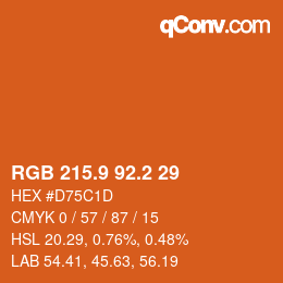 カラーコード: RGB 215.9 92.2 29 | qconv.com