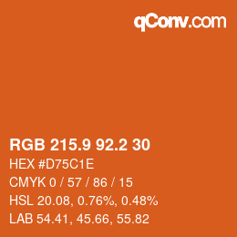 カラーコード: RGB 215.9 92.2 30 | qconv.com