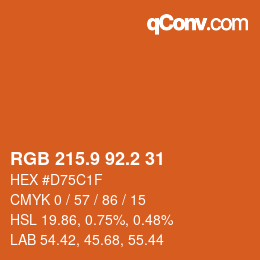 カラーコード: RGB 215.9 92.2 31 | qconv.com