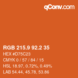 カラーコード: RGB 215.9 92.2 35 | qconv.com