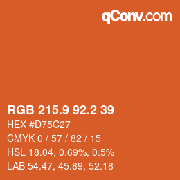 カラーコード: RGB 215.9 92.2 39 | qconv.com