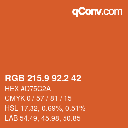 Color code: RGB 215.9 92.2 42 | qconv.com