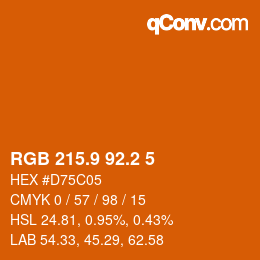 Color code: RGB 215.9 92.2 5 | qconv.com