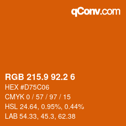カラーコード: RGB 215.9 92.2 6 | qconv.com