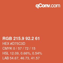 Color code: RGB 215.9 92.2 61 | qconv.com