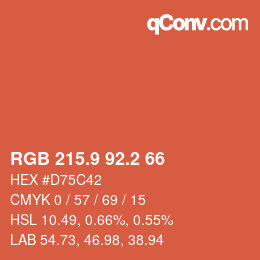 Color code: RGB 215.9 92.2 66 | qconv.com