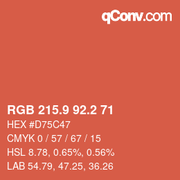 Color code: RGB 215.9 92.2 71 | qconv.com