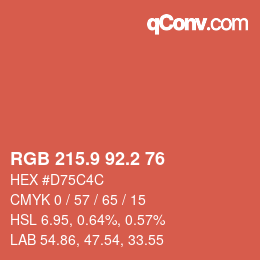 Color code: RGB 215.9 92.2 76 | qconv.com