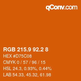 カラーコード: RGB 215.9 92.2 8 | qconv.com