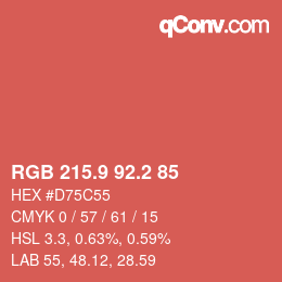 Color code: RGB 215.9 92.2 85 | qconv.com