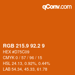 カラーコード: RGB 215.9 92.2 9 | qconv.com