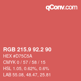Color code: RGB 215.9 92.2 90 | qconv.com