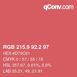 カラーコード: RGB 215.9 92.2 97 | qconv.com