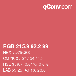 カラーコード: RGB 215.9 92.2 99 | qconv.com