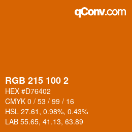 Color code: RGB 215 100 2 | qconv.com