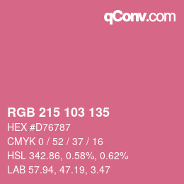 Color code: RGB 215 103 135 | qconv.com