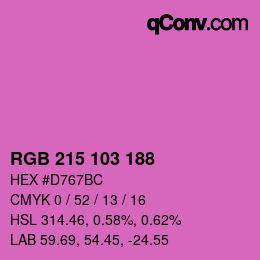 Color code: RGB 215 103 188 | qconv.com