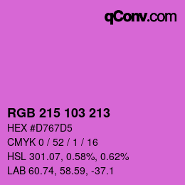 Color code: RGB 215 103 213 | qconv.com