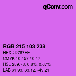 Color code: RGB 215 103 238 | qconv.com