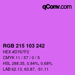 Color code: RGB 215 103 242 | qconv.com