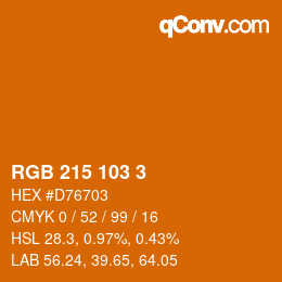 カラーコード: RGB 215 103 3 | qconv.com